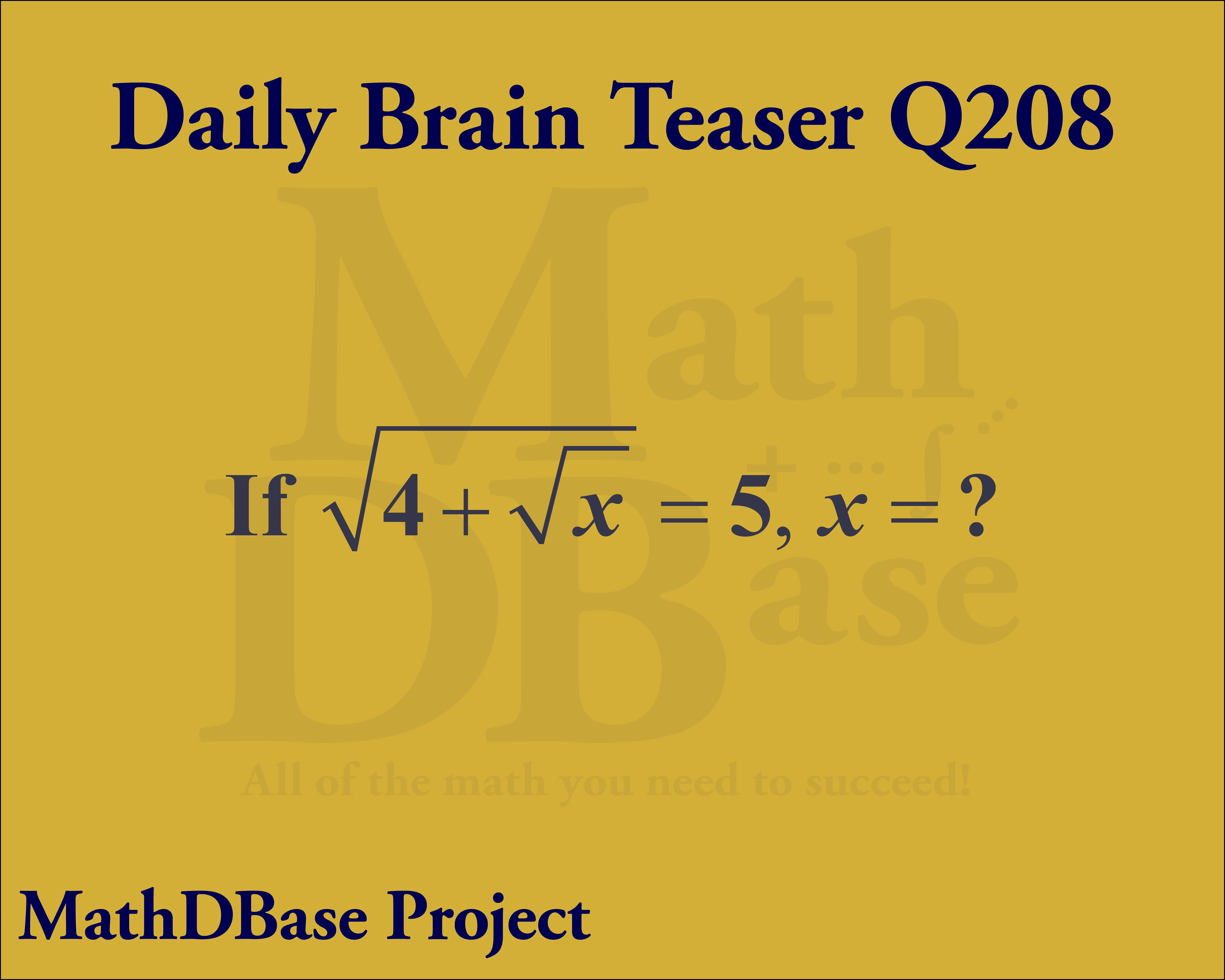 Daily Brain Teaser Q208 image