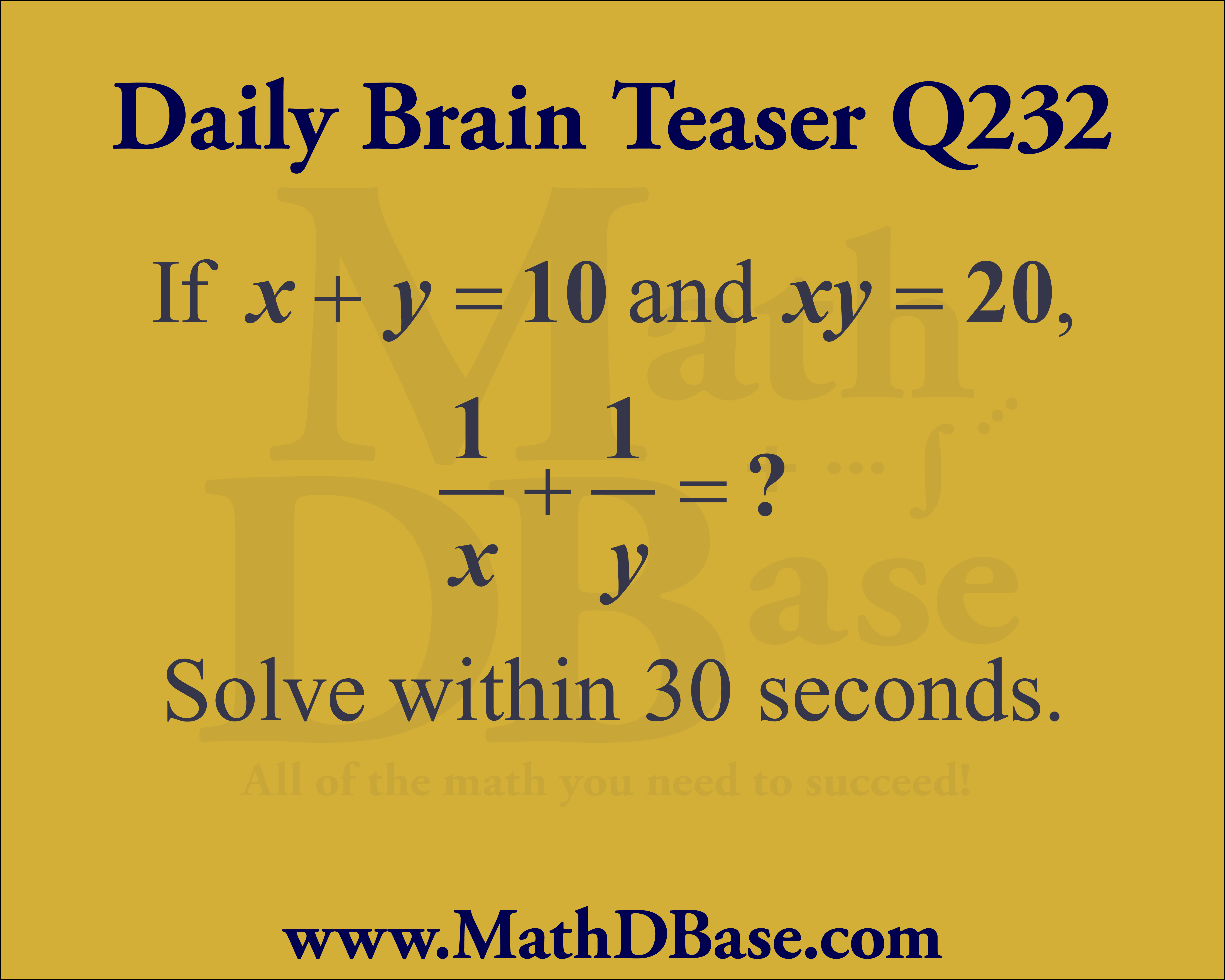 Daily Brain Teaser Q232 image