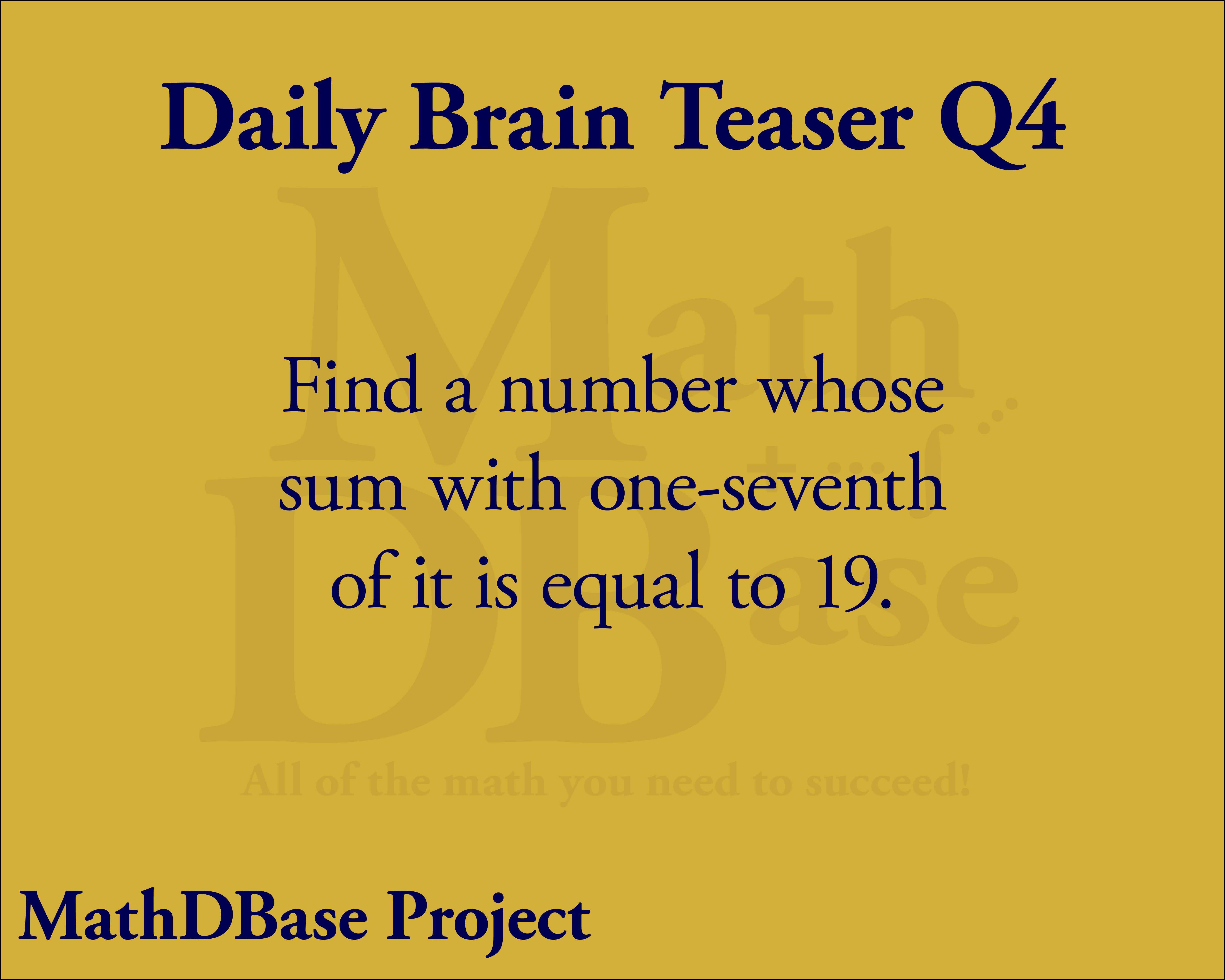 Daily Brain Teaser Q4